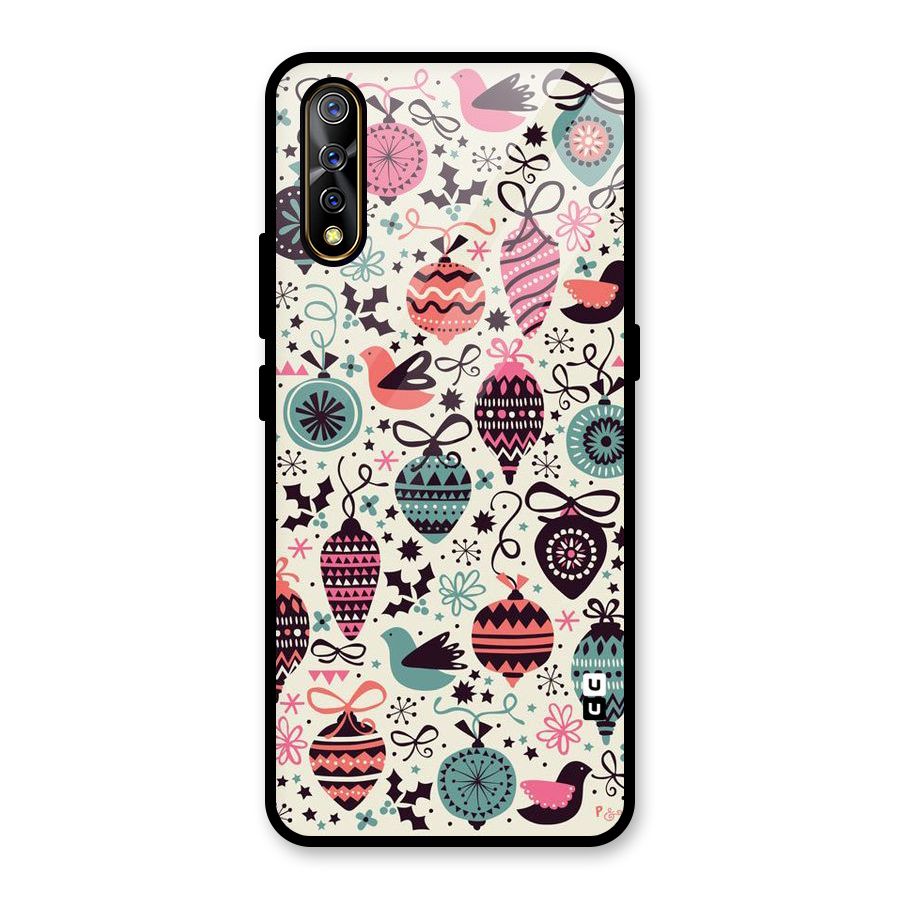 Celebration Pattern Glass Back Case for Vivo S1
