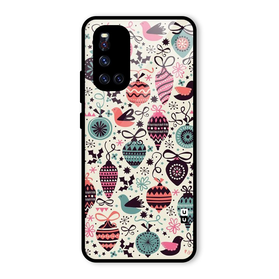 Celebration Pattern Glass Back Case for Vivo V19