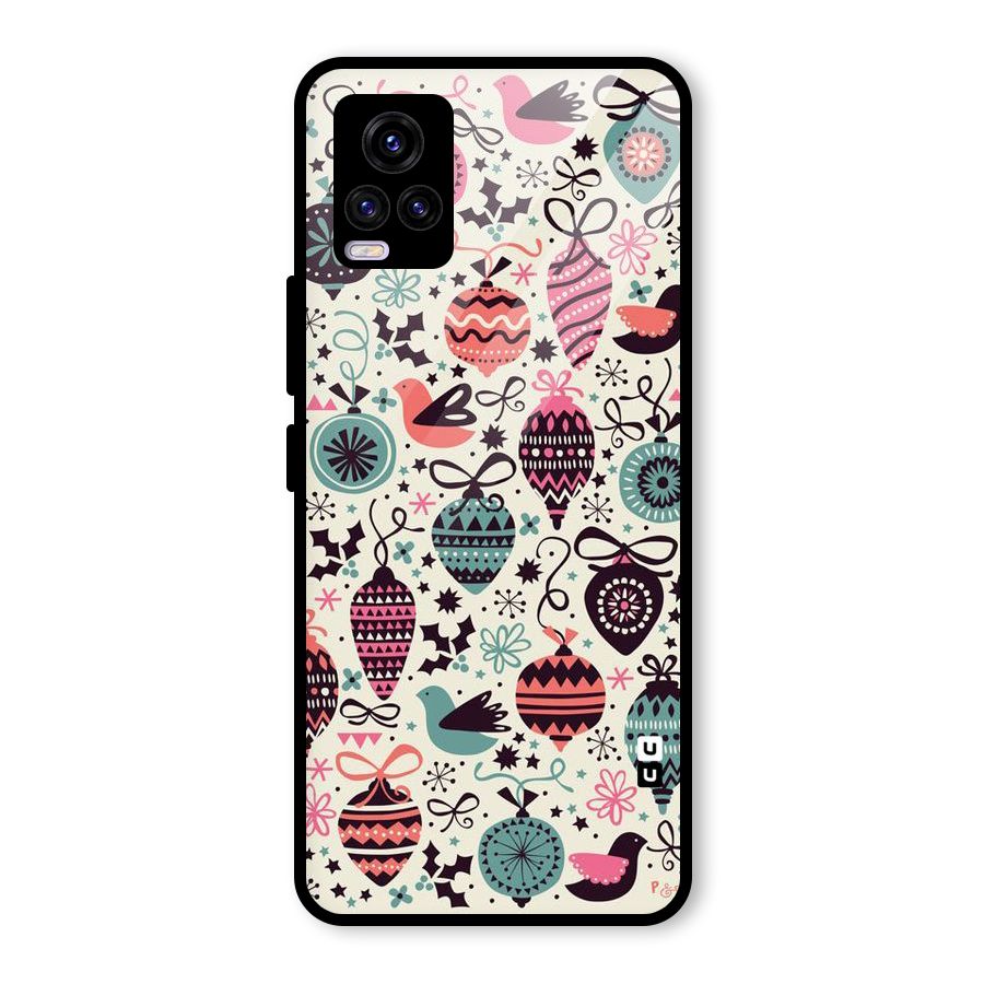 Celebration Pattern Glass Back Case for Vivo V20