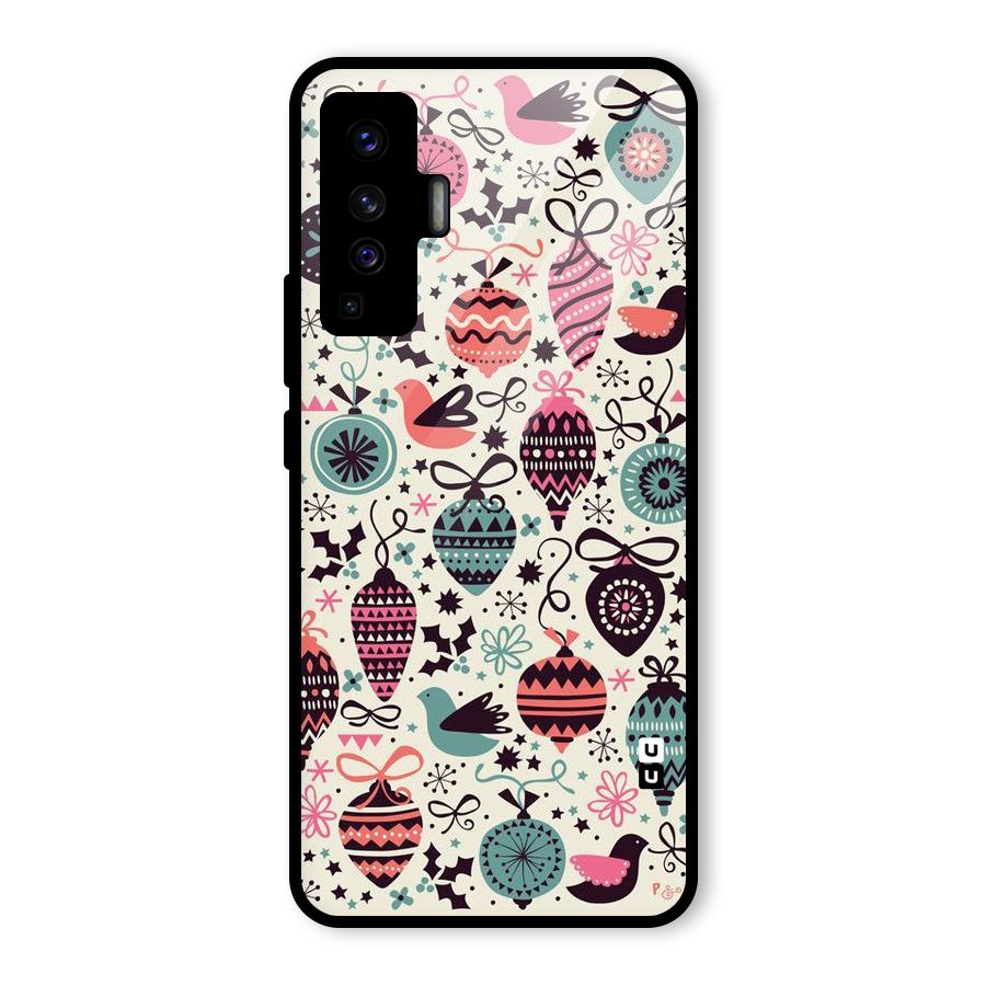 Celebration Pattern Glass Back Case for Vivo X50