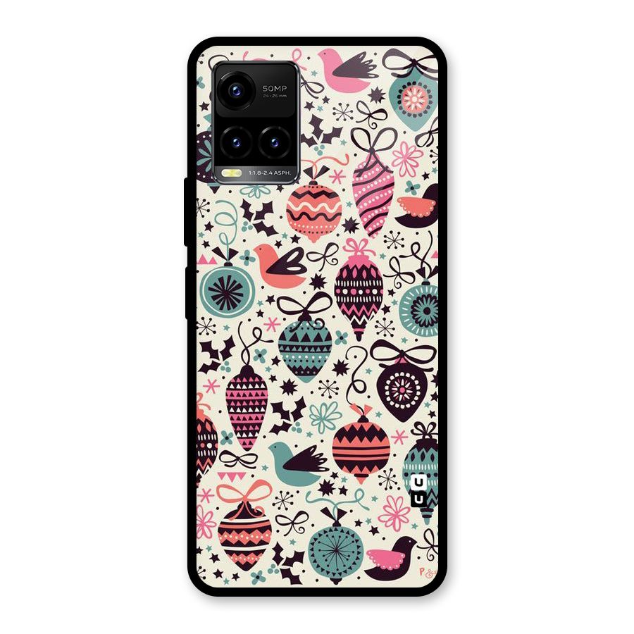 Celebration Pattern Glass Back Case for Vivo Y21A