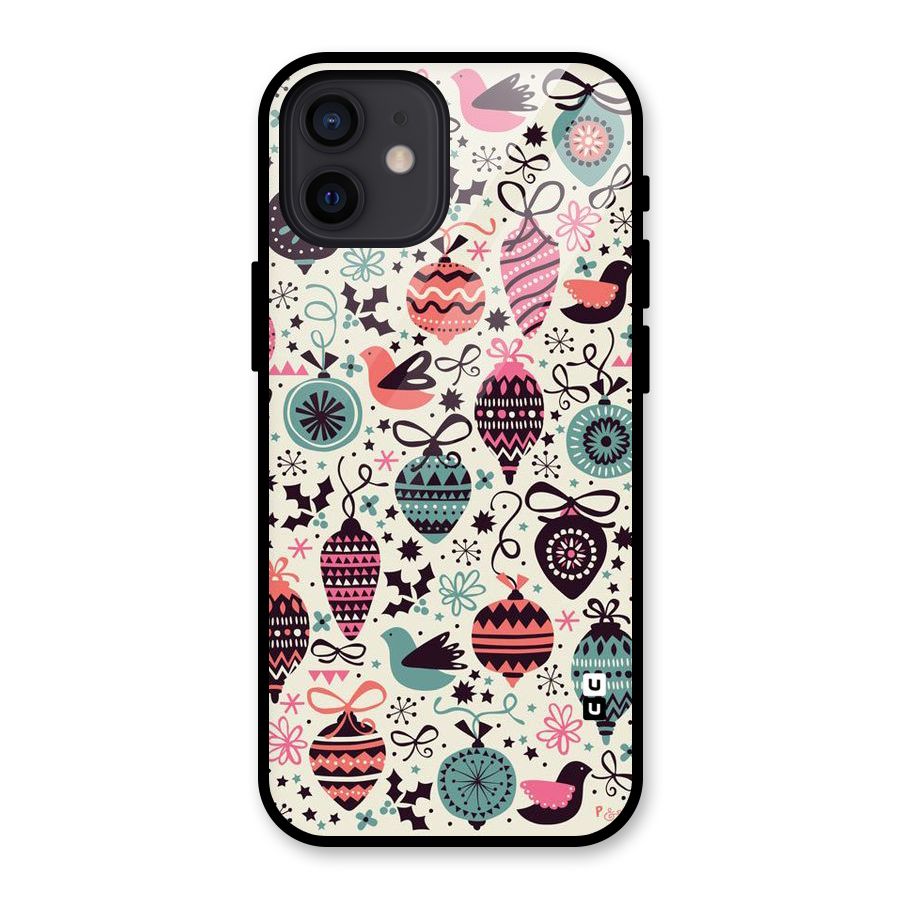 Celebration Pattern Glass Back Case for iPhone 12