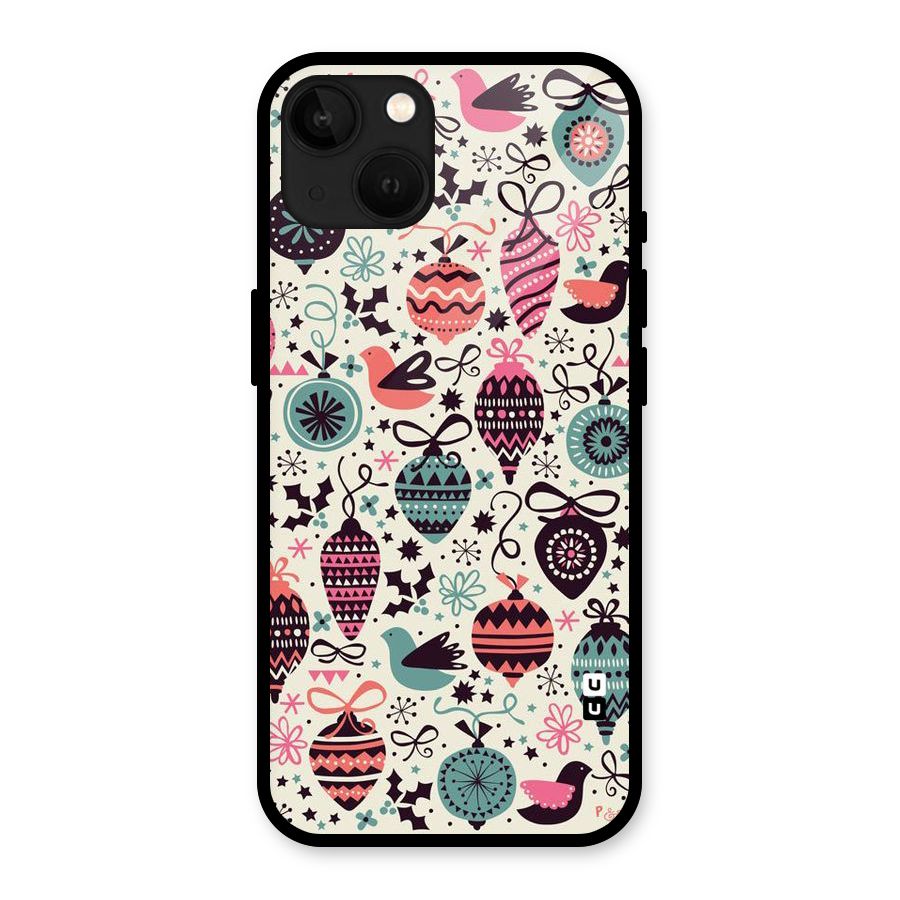Celebration Pattern Glass Back Case for iPhone 13