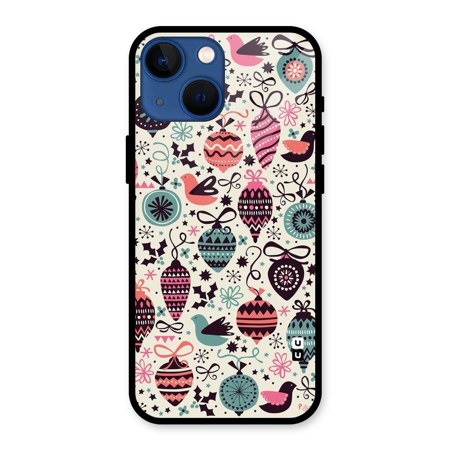 Celebration Pattern Glass Back Case for iPhone 13 Mini