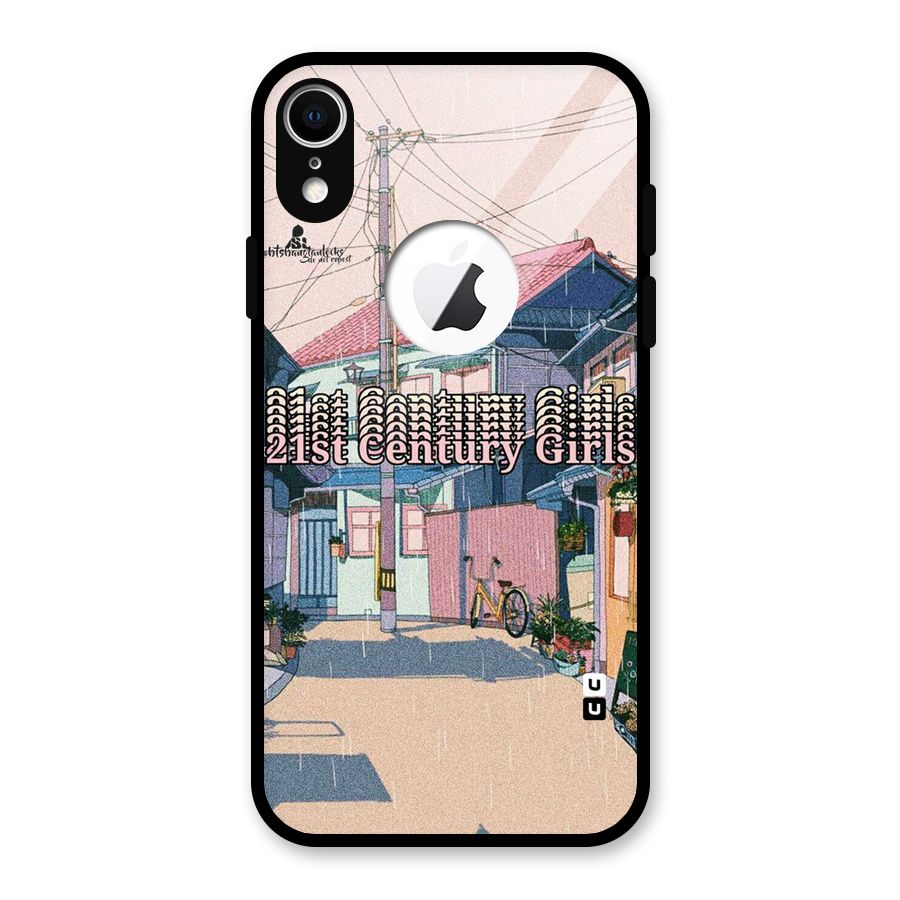 Century Girls Glass Back Case for iPhone XR Logo Cut