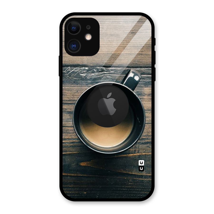 Chai On Wood Glass Back Case for iPhone 11 Logo Cut