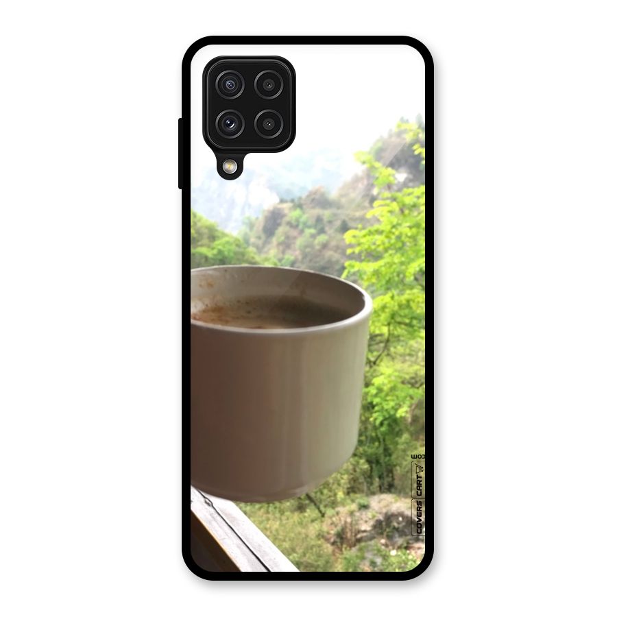 Chai With Mountain View Glass Back Case for Galaxy A22 4G