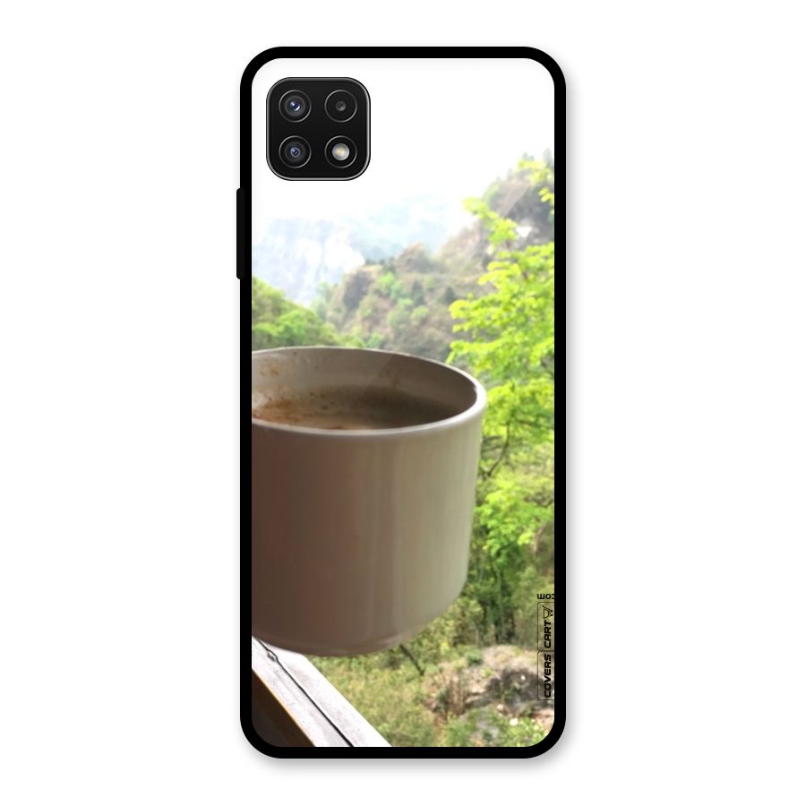 Chai With Mountain View Glass Back Case for Galaxy A22 5G