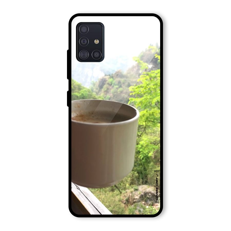 Chai With Mountain View Glass Back Case for Galaxy A51
