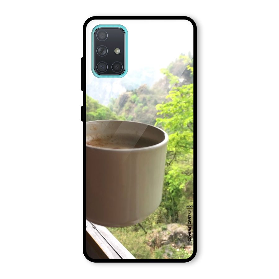 Chai With Mountain View Glass Back Case for Galaxy A71