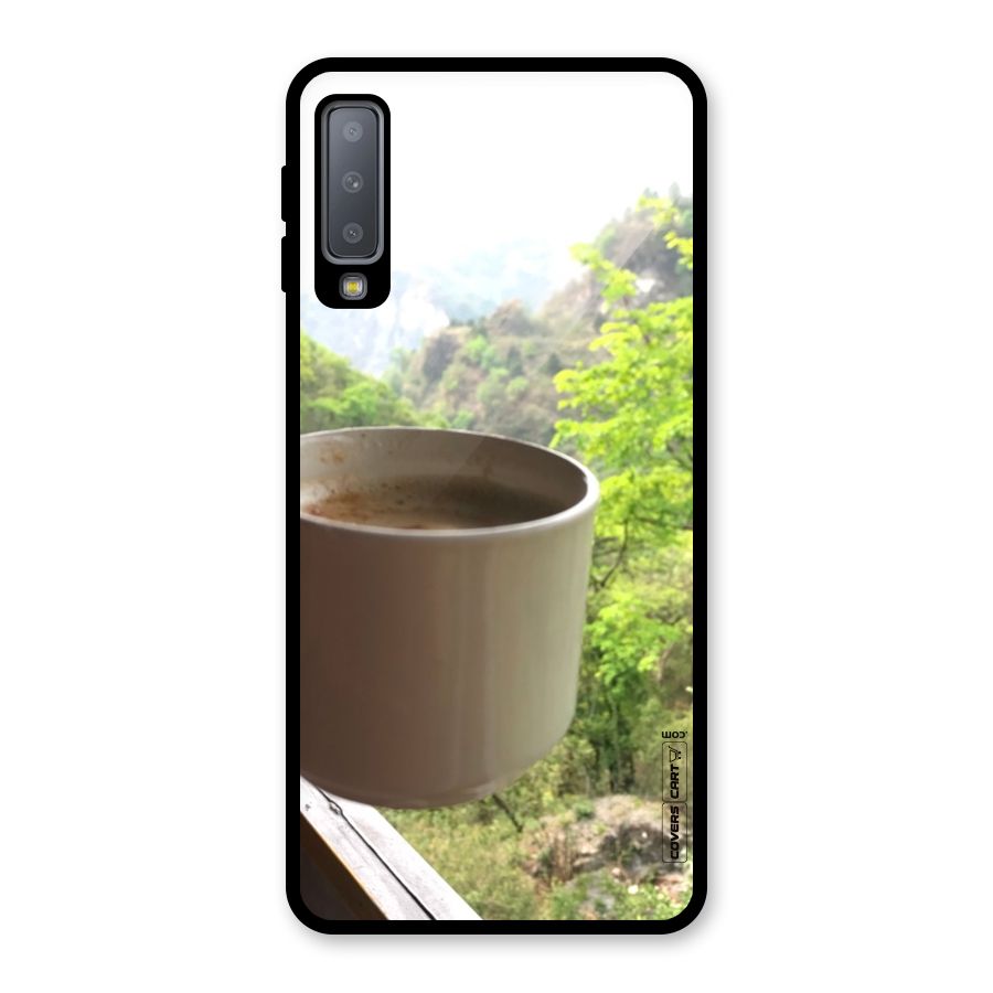 Chai With Mountain View Glass Back Case for Galaxy A7 (2018)