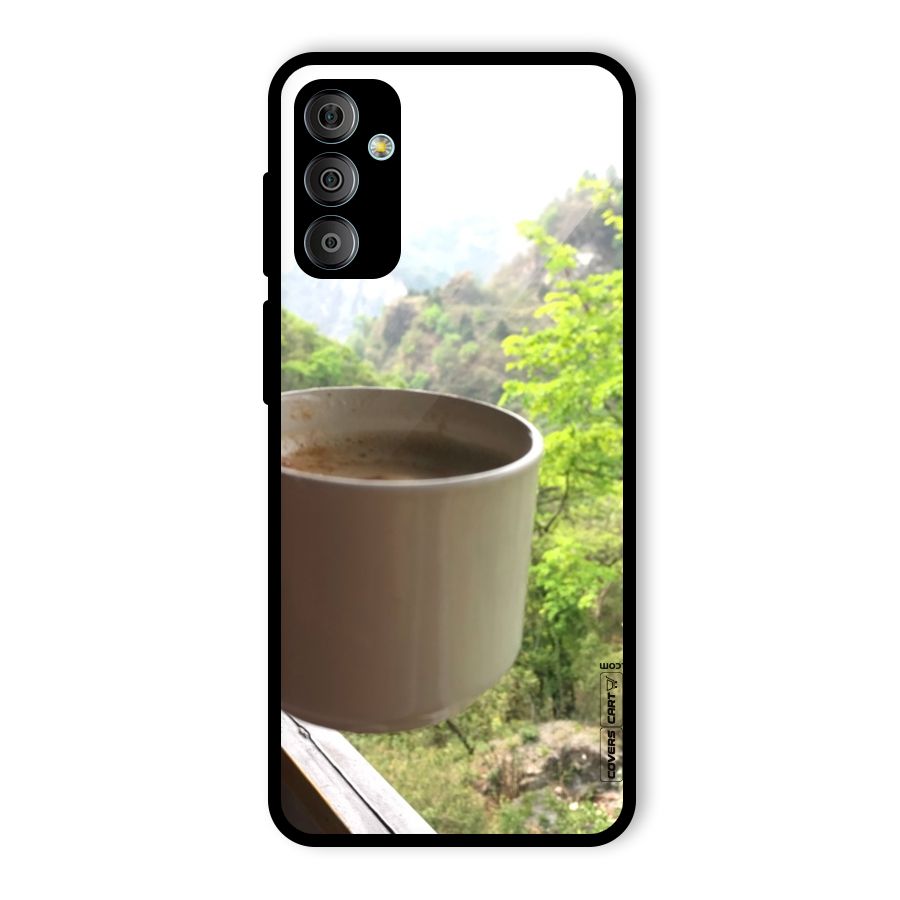 Chai With Mountain View Glass Back Case for Galaxy F23
