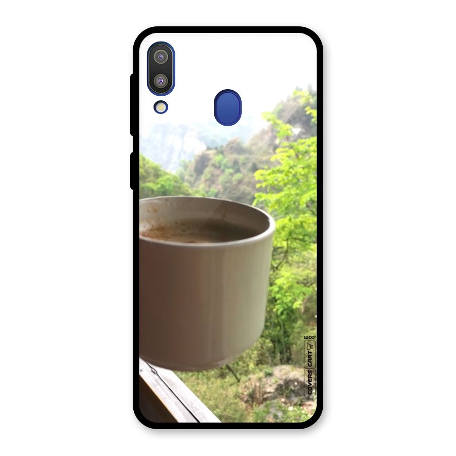Chai With Mountain View Glass Back Case for Galaxy M20