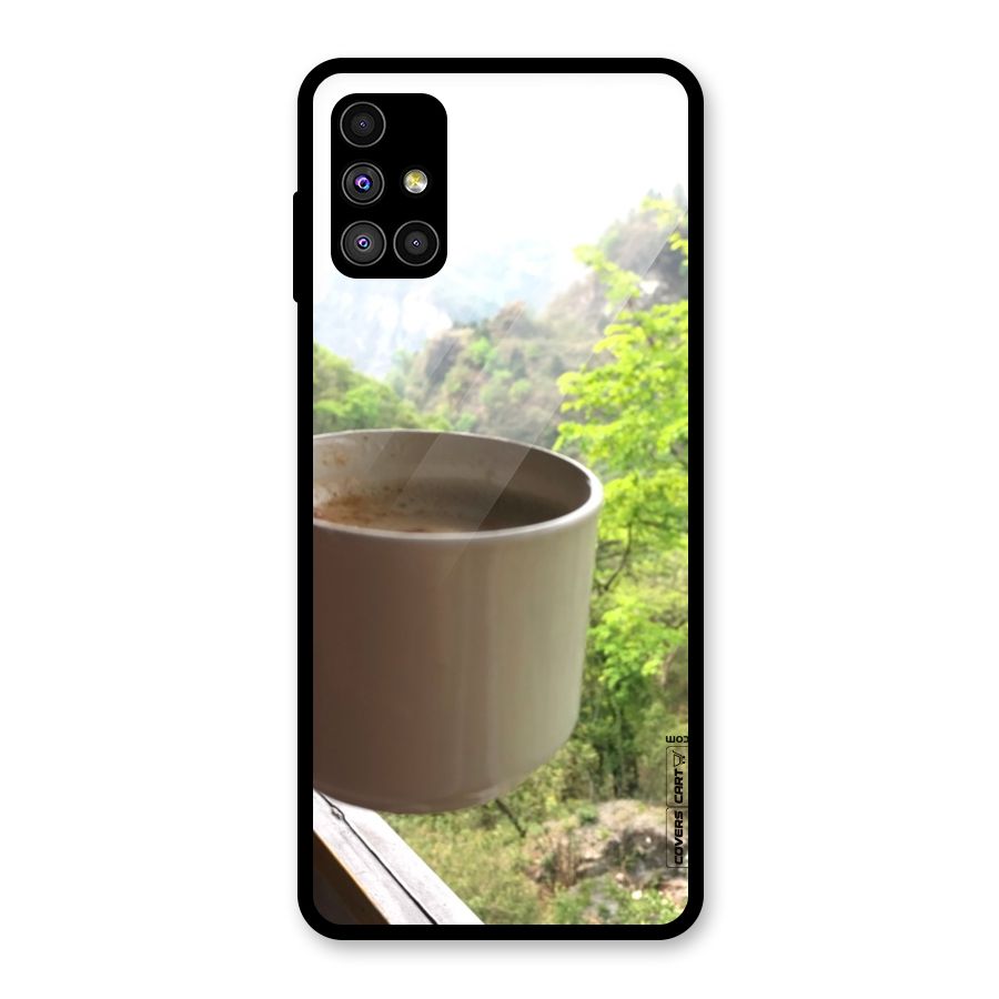 Chai With Mountain View Glass Back Case for Galaxy M51