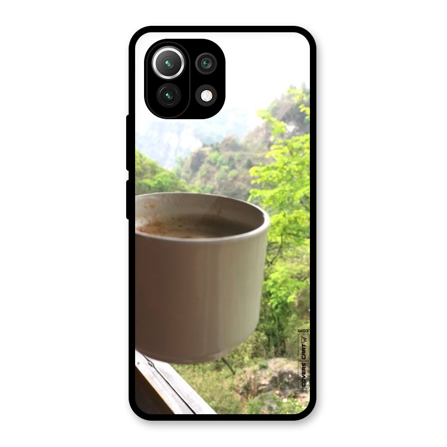 Chai With Mountain View Glass Back Case for Mi 11 Lite NE 5G