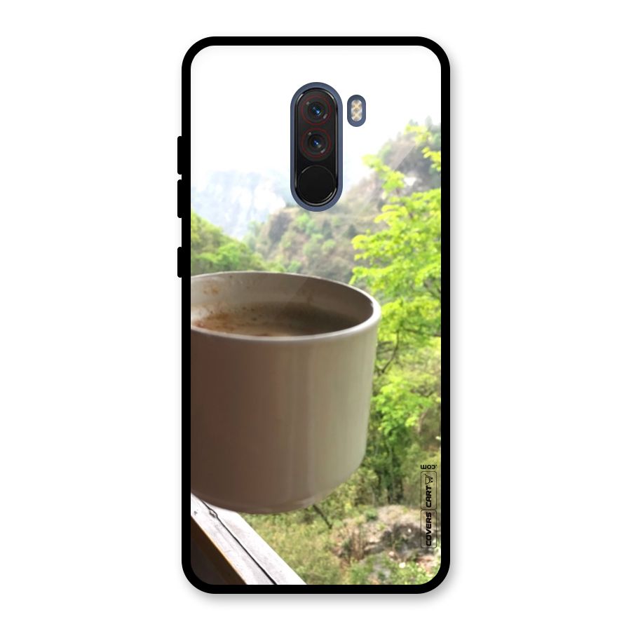 Chai With Mountain View Glass Back Case for Poco F1