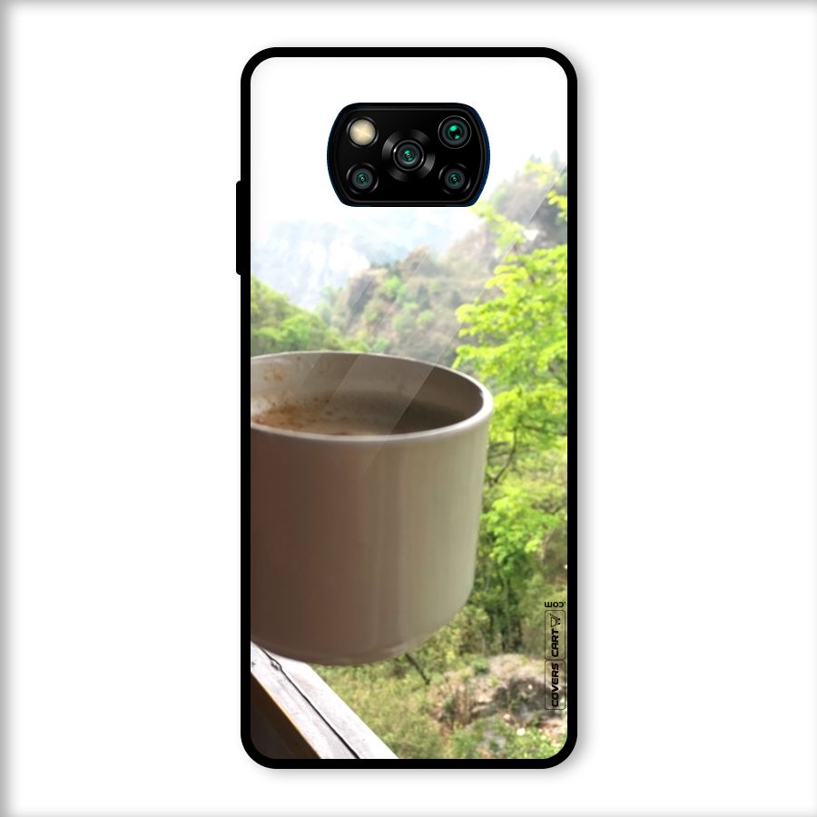 Chai With Mountain View Glass Back Case for Poco X3