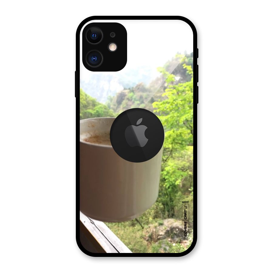 Chai With Mountain View Glass Back Case for iPhone 11 Logo Cut