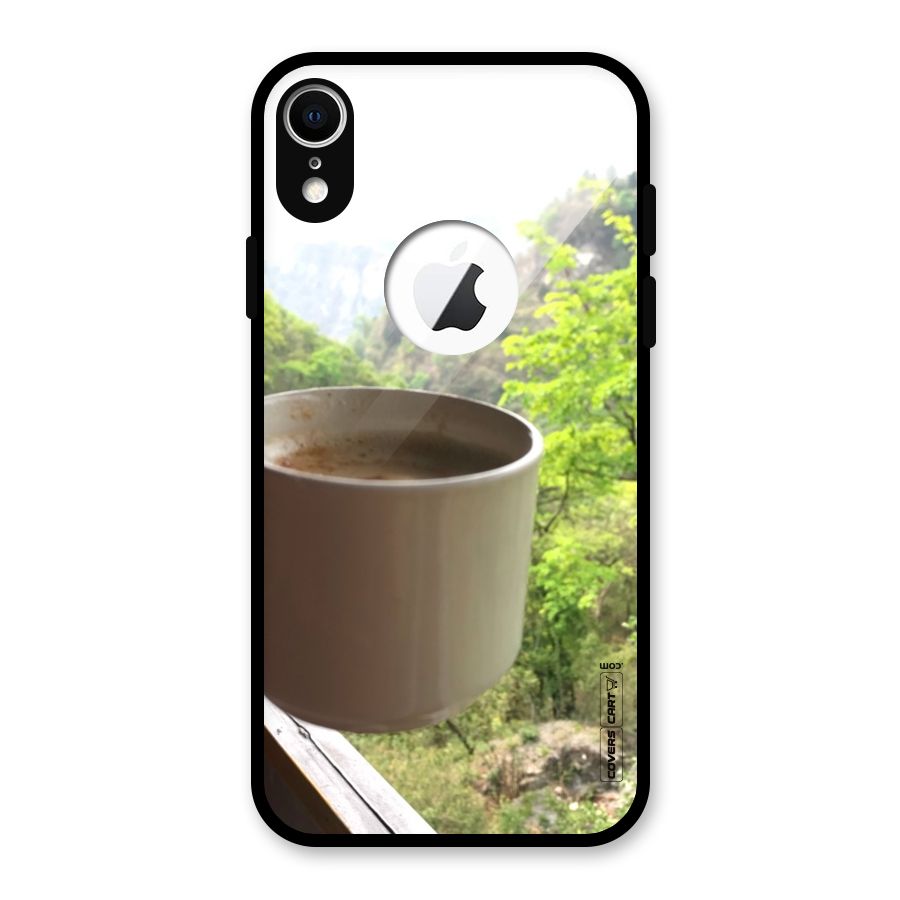 Chai With Mountain View Glass Back Case for iPhone XR Logo Cut