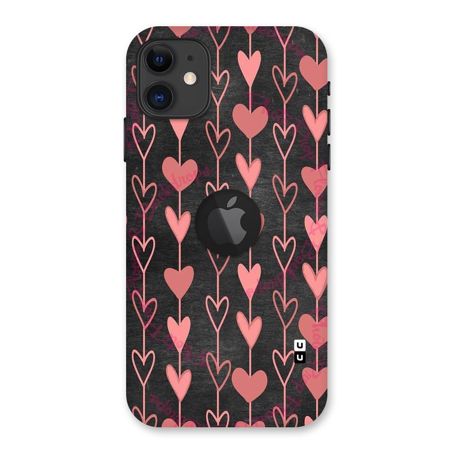 Chain Of Hearts Back Case for iPhone 11 Logo Cut