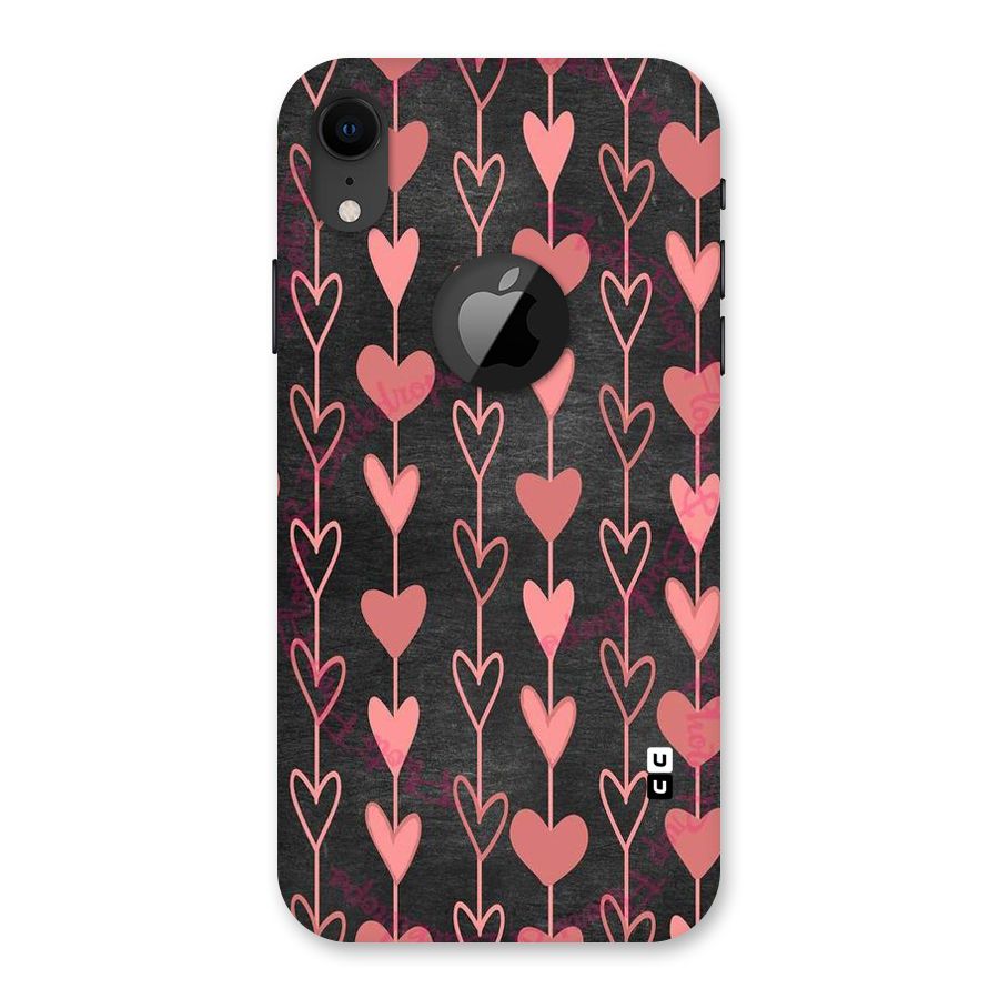 Chain Of Hearts Back Case for iPhone XR Logo Cut