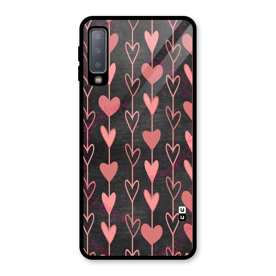 Chain Of Hearts Glass Back Case for Galaxy A7 (2018)