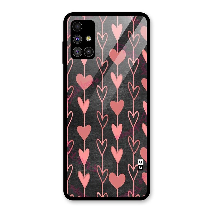 Chain Of Hearts Glass Back Case for Galaxy M51