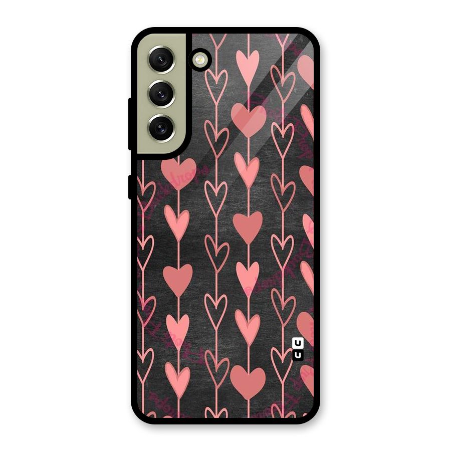 Chain Of Hearts Glass Back Case for Galaxy S21 FE 5G