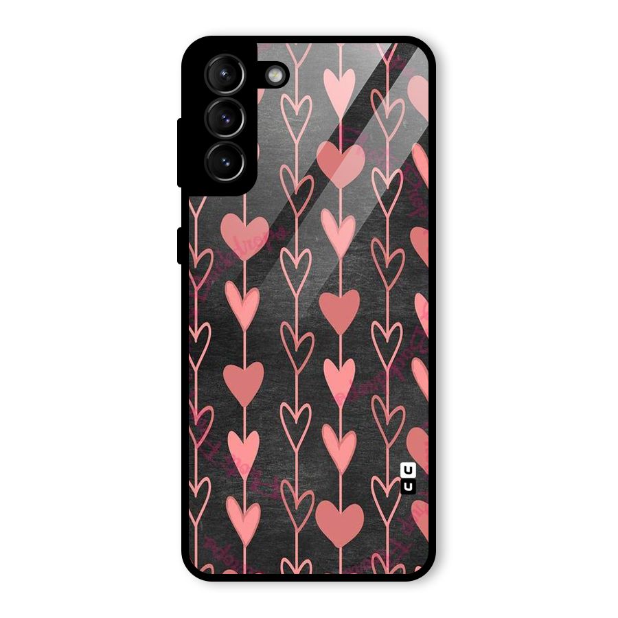 Chain Of Hearts Glass Back Case for Galaxy S21 Plus