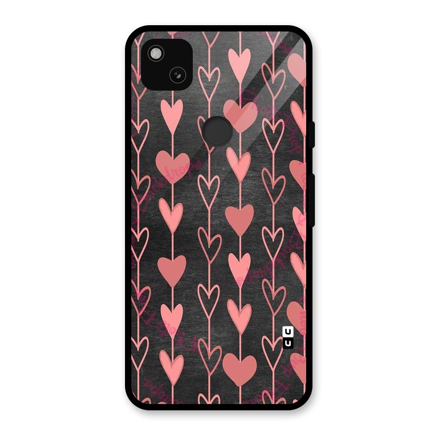 Chain Of Hearts Glass Back Case for Google Pixel 4a