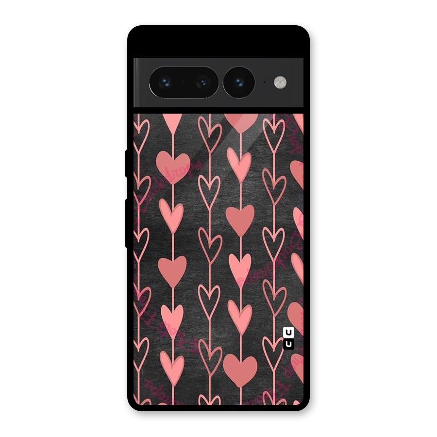 Chain Of Hearts Glass Back Case for Google Pixel 7 Pro