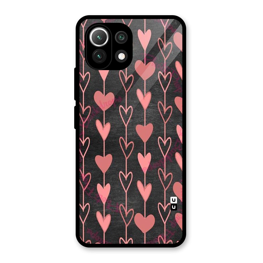 Chain Of Hearts Glass Back Case for Mi 11 Lite NE 5G
