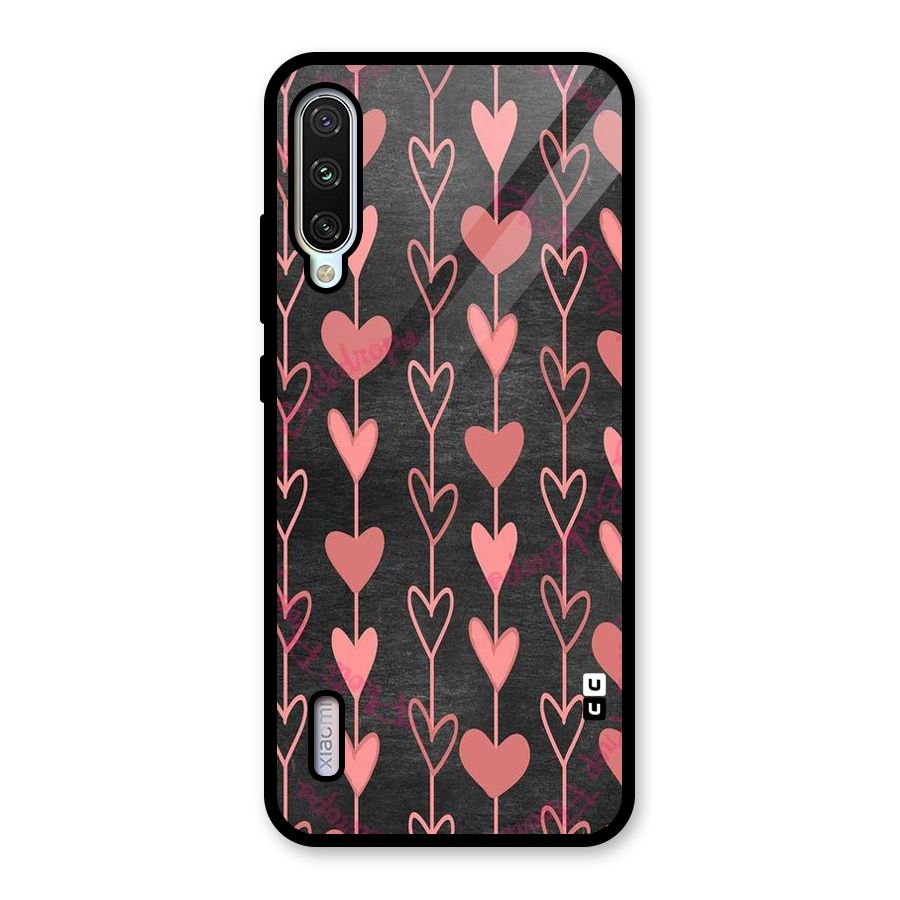 Chain Of Hearts Glass Back Case for Mi A3
