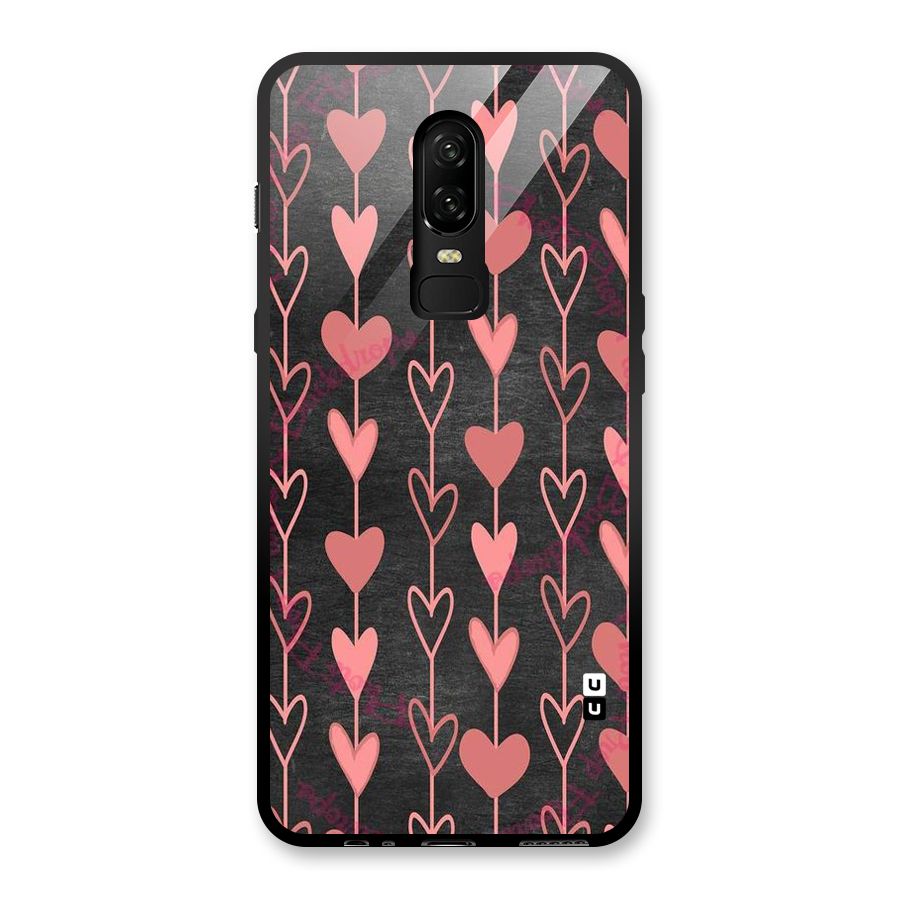 Chain Of Hearts Glass Back Case for OnePlus 6