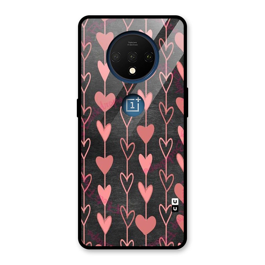 Chain Of Hearts Glass Back Case for OnePlus 7T