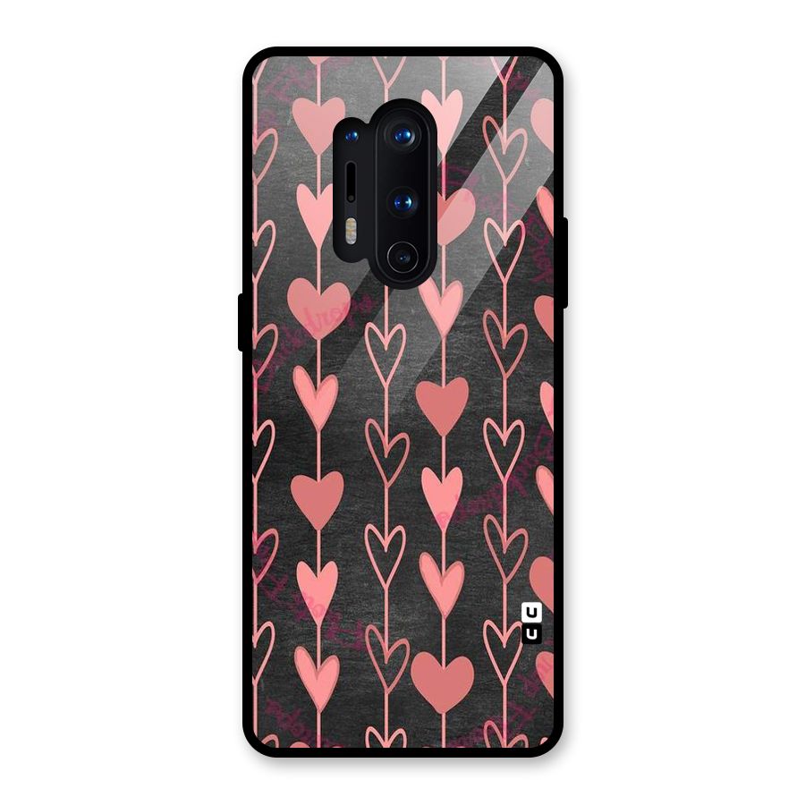 Chain Of Hearts Glass Back Case for OnePlus 8 Pro