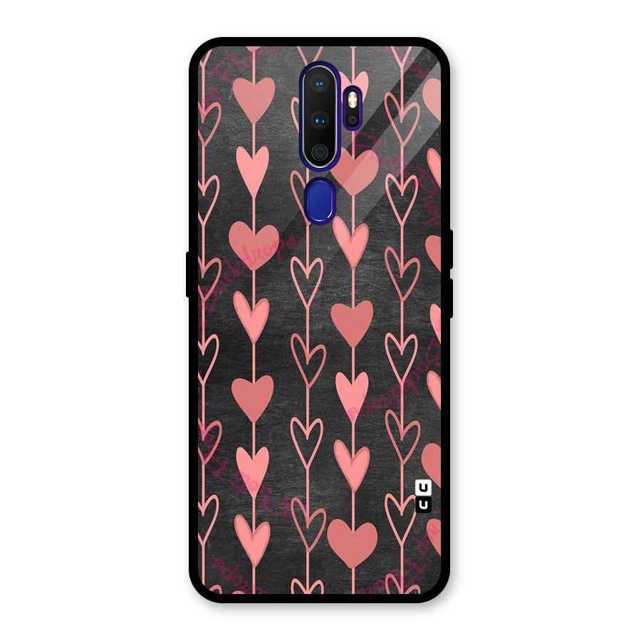 Chain Of Hearts Glass Back Case for Oppo A9 (2020)
