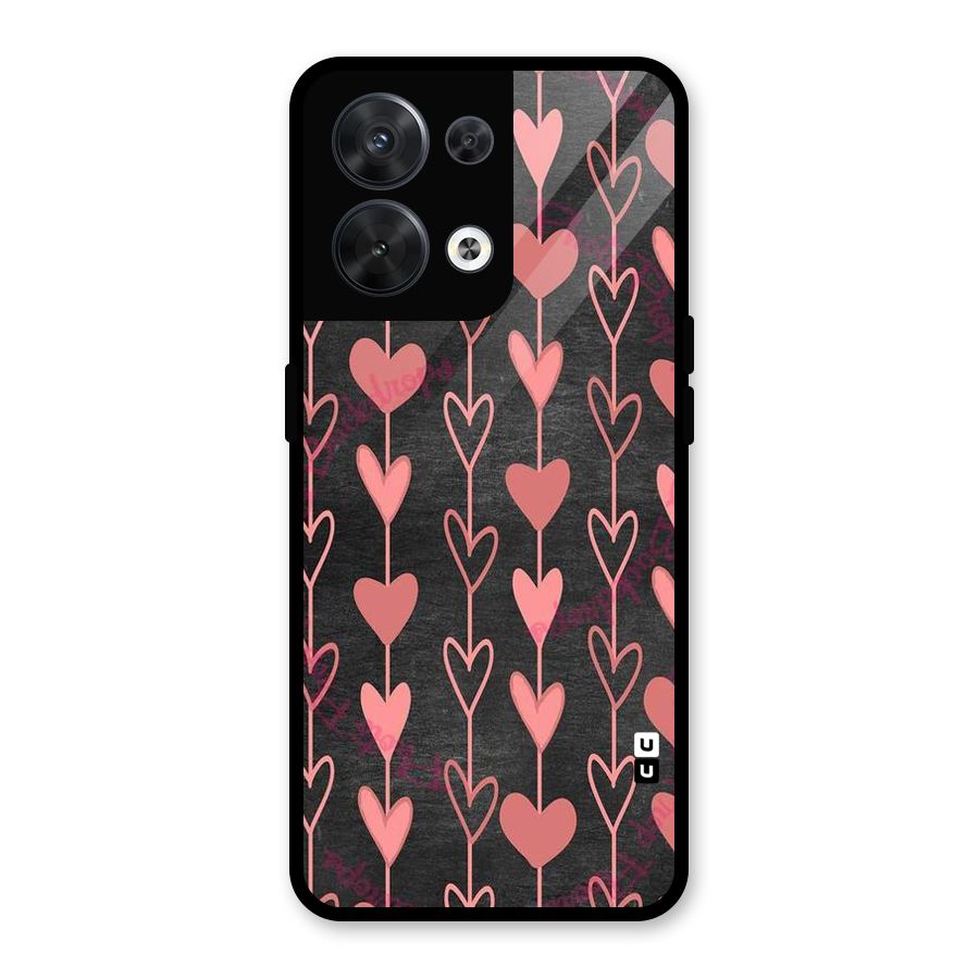 Chain Of Hearts Glass Back Case for Oppo Reno8 5G