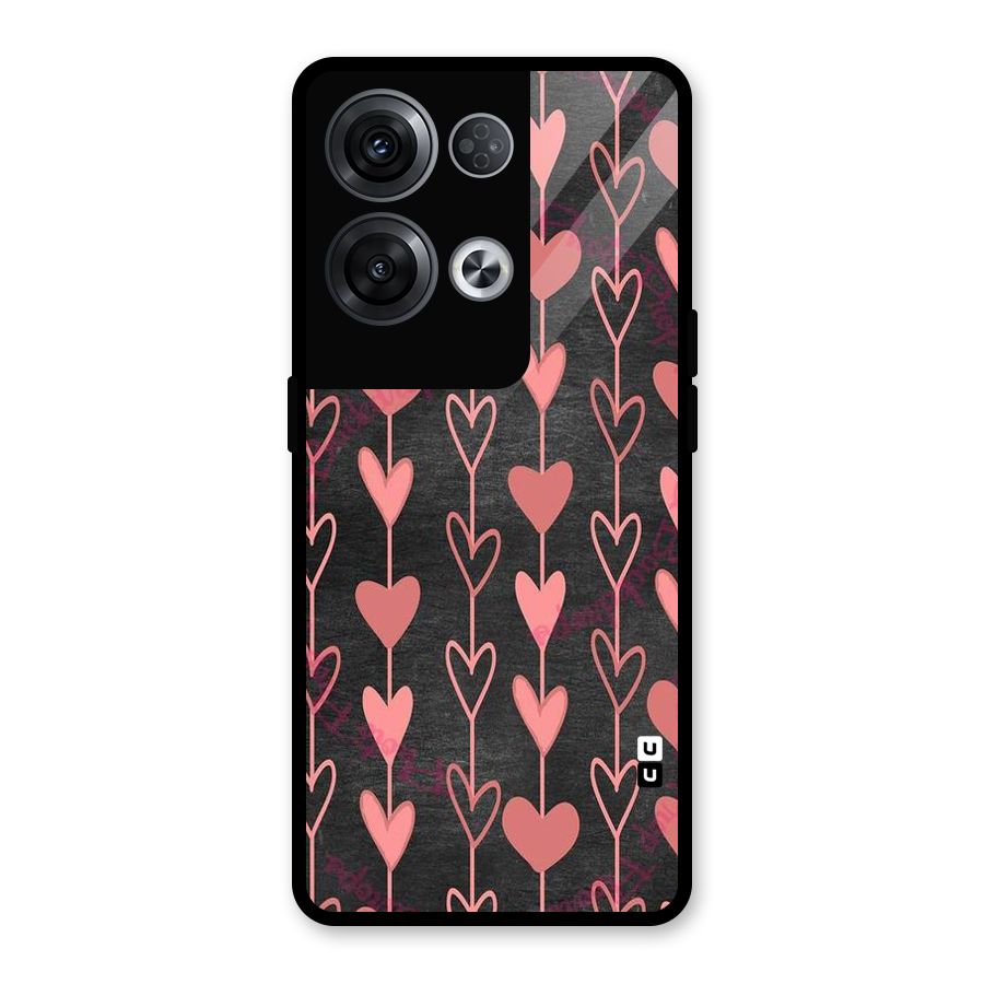 Chain Of Hearts Glass Back Case for Oppo Reno8 Pro 5G