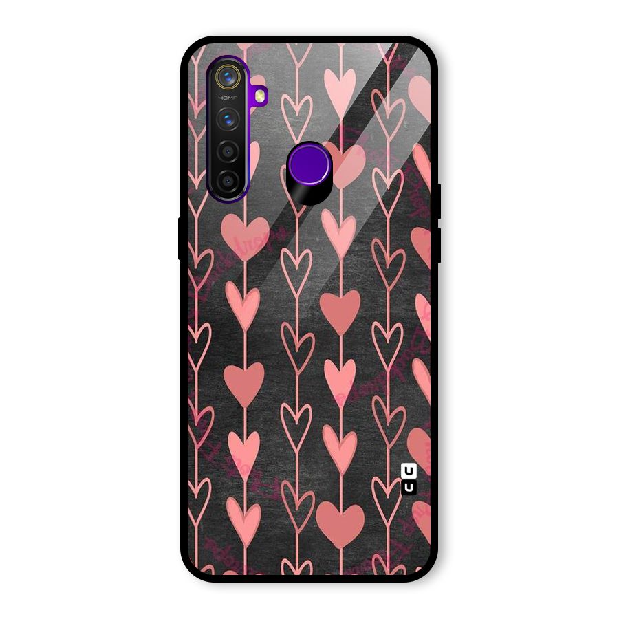 Chain Of Hearts Glass Back Case for Realme 5 Pro