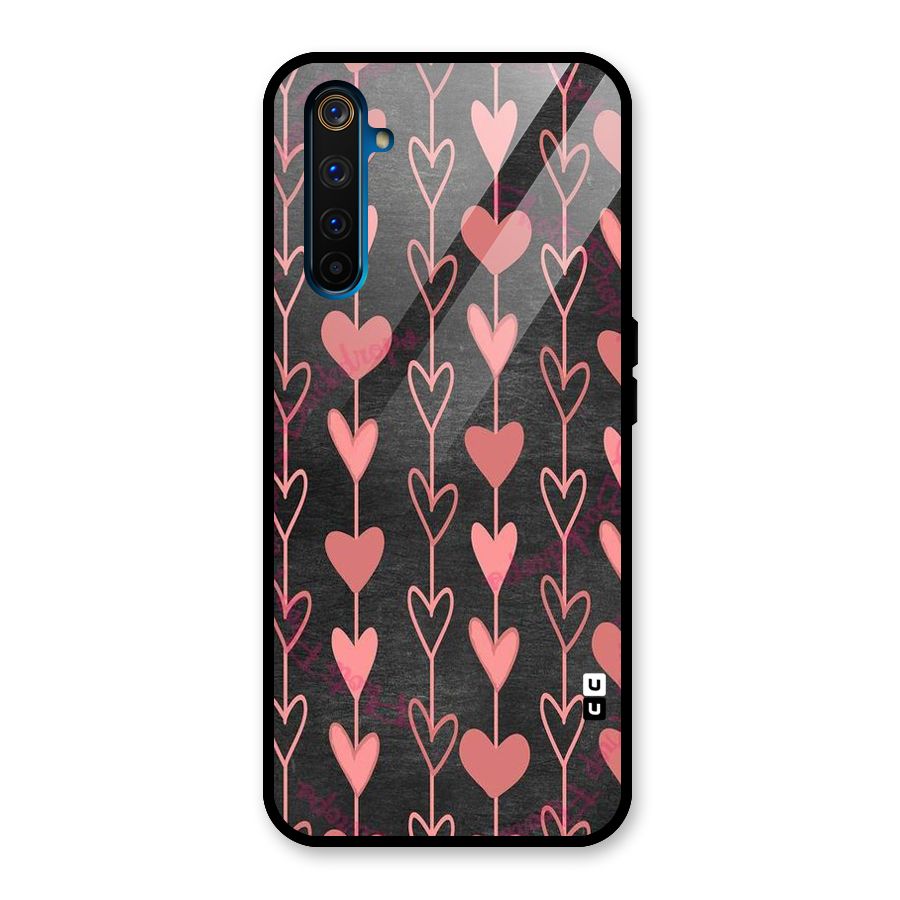 Chain Of Hearts Glass Back Case for Realme 6 Pro