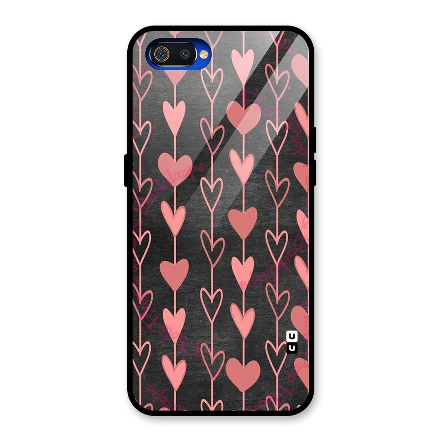Chain Of Hearts Glass Back Case for Realme C2