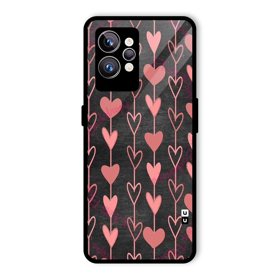 Chain Of Hearts Glass Back Case for Realme GT2 Pro