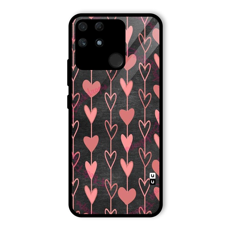 Chain Of Hearts Glass Back Case for Realme Narzo 50A
