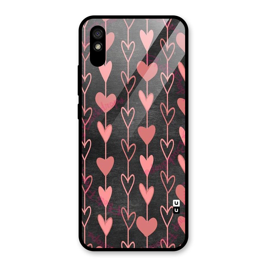 Chain Of Hearts Glass Back Case for Redmi 9A