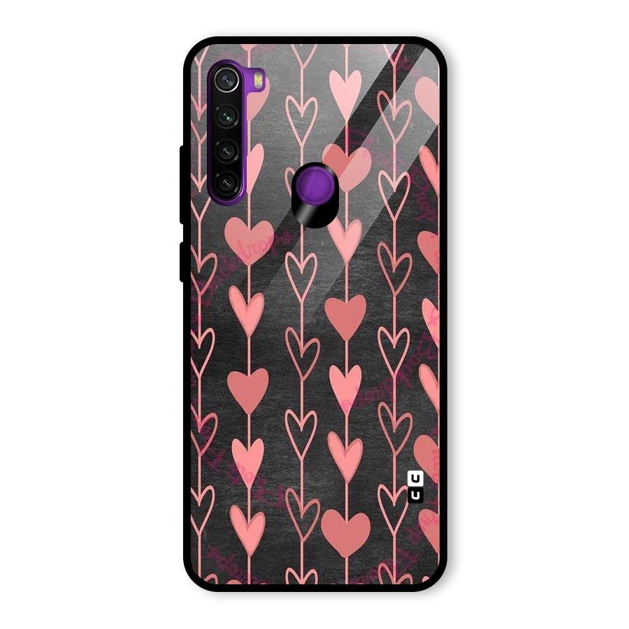 Chain Of Hearts Glass Back Case for Redmi Note 8
