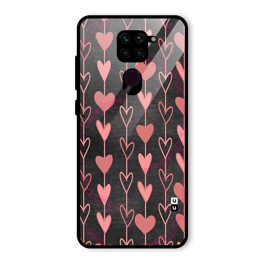 Chain Of Hearts Glass Back Case for Redmi Note 9