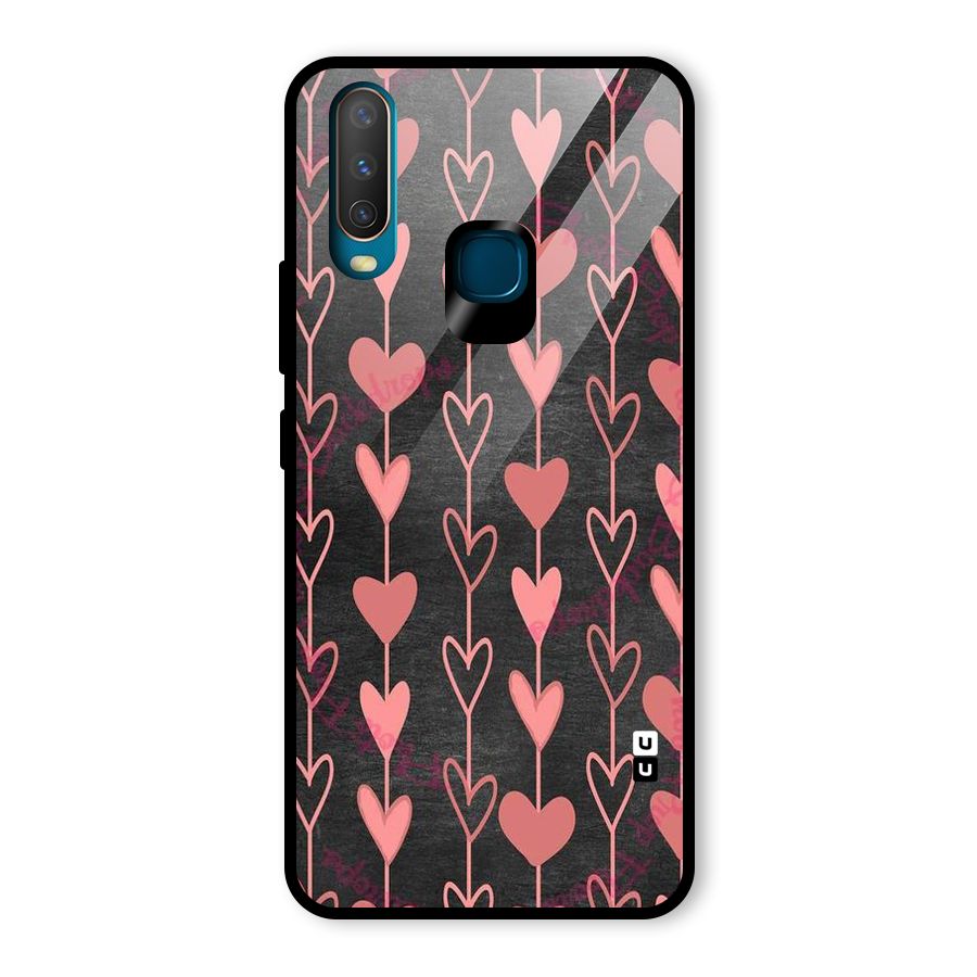 Chain Of Hearts Glass Back Case for Vivo U10