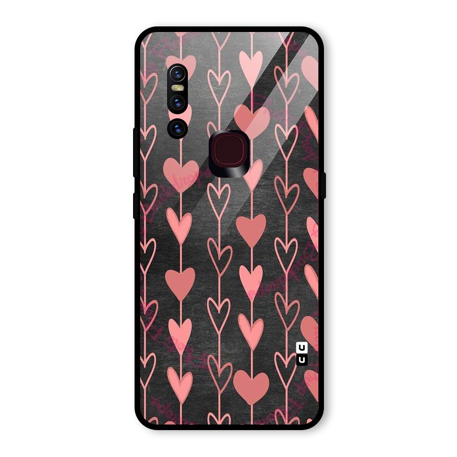 Chain Of Hearts Glass Back Case for Vivo V15