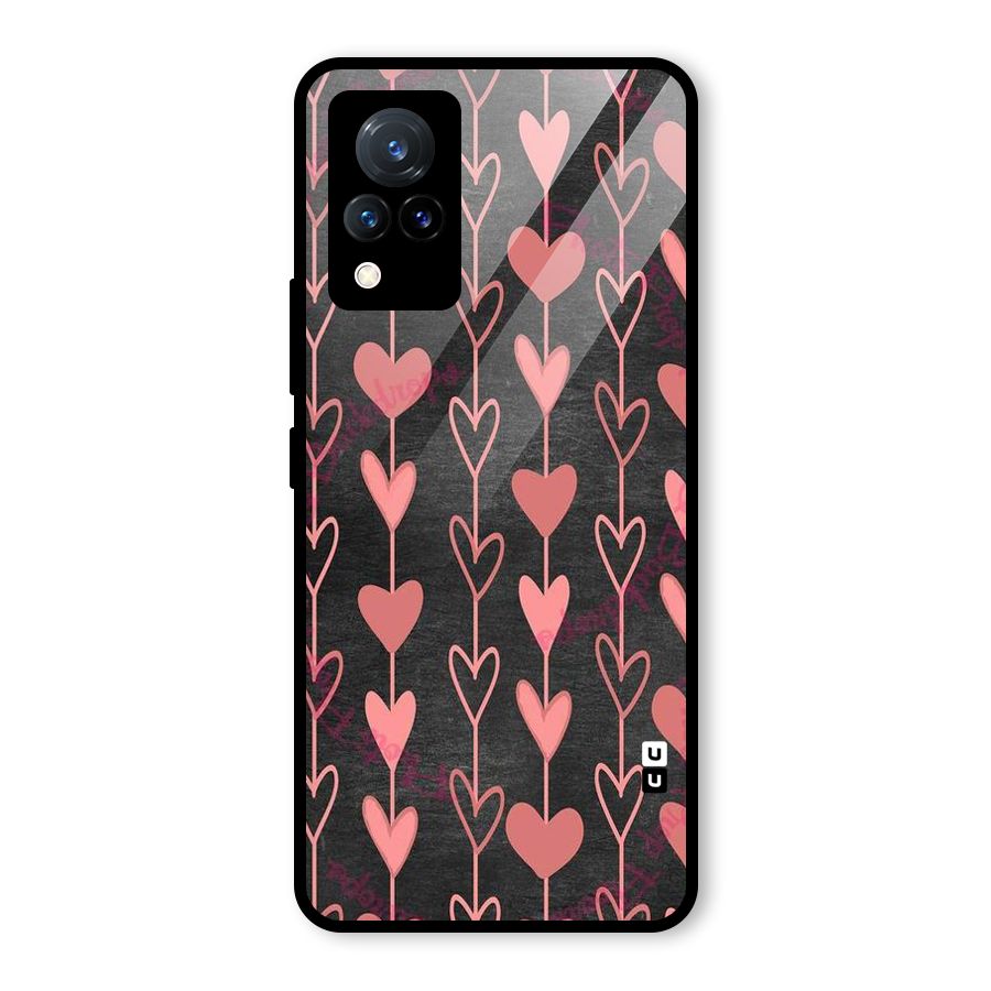 Chain Of Hearts Glass Back Case for Vivo V21 5G